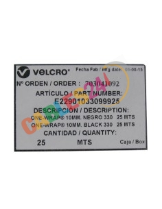 Rollo de Velcro Negro One-Wrap 25m Ancho:10mm 2