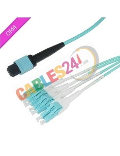 Latiguillo Fibra Óptica Multimodo 50/125 OM4 LSZH 12 Fibras MPO hembra 4xLC Duplex (1,4/9,12) 3m