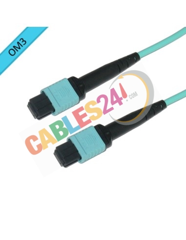 Fiber Optic MPO Patchcord OM3 50/125 LSZH 12 Fibers MPO (Female) to MPO (Female) B Polarity 3m