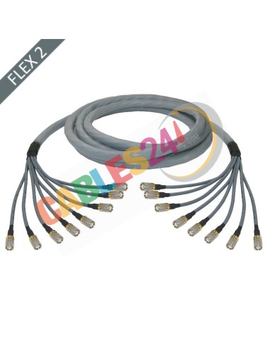 Manguera cable multi-coaxial 75 Ohmios 8 x Flex 2 Siemens DIN 1.6/5.6 Macho-Macho