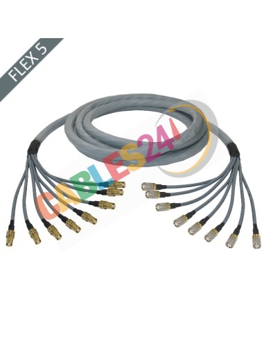 Manguera cable multi-coaxial 75 Ohmios 8 x Flex 5 Siemens DIN 1.6/5.6 Macho-Macho