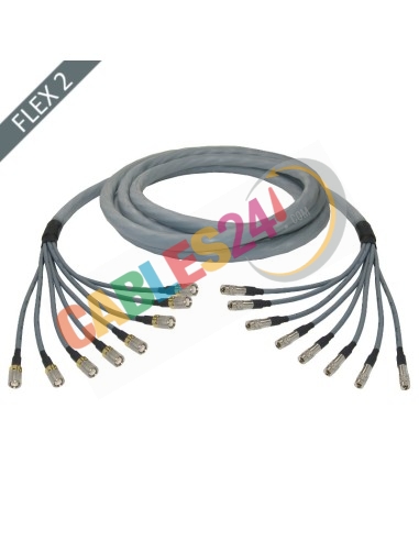 Hose multi-coaxial wire 75 Ohms 8 x Flex 2 Siemens DIN 1.6/5.6 Male to 1.0/2.3 Male