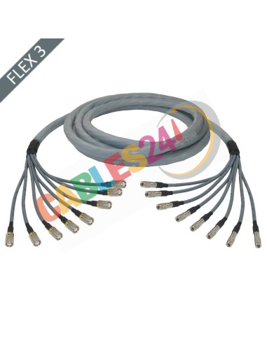 Manguera cable multi-coaxial 75 Ohmios 8 x Flex 3 Siemens DIN 1.6/5.6 Macho a 1.0/2.3 Macho