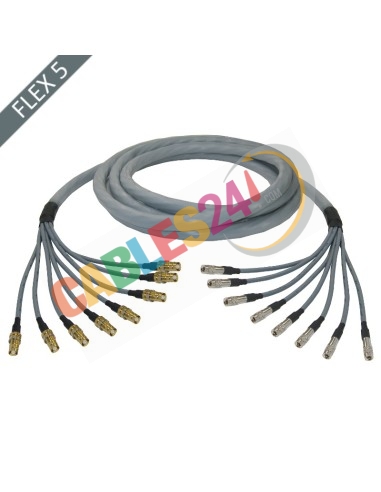 Manguera cable multi-coaxial 75 Ohmios 8 x Flex 5 Siemens DIN 1.6/5.6 Hembra a 1.0/2.3 Macho