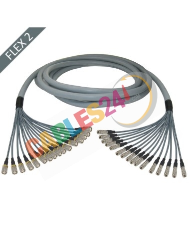 Manguera cable multi-coaxial 75 Ohmios 16 x Flex 2 Siemens DIN 1.6/5.6 Macho a 1.0/2.3 Macho