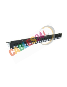 Panel para rack de 19 pulgadas de 1U 24 adaptadores RJ45 Categoría 6