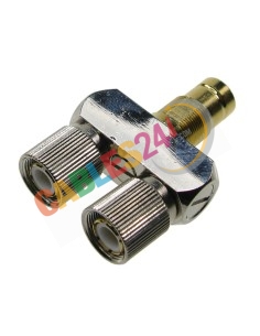 Adaptador coaxial puente con toma de prueba "T" DIN1.6/5.6 2xmacho 1xhembra 75 Ohm