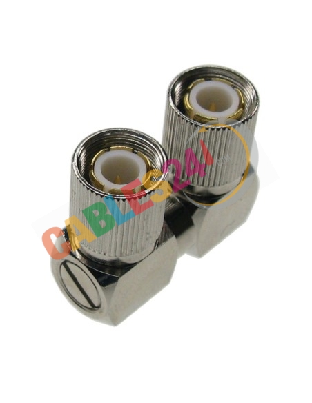 Adaptador coaxial puente "U" DIN1.6/5.6 2xmacho 75 Ohm