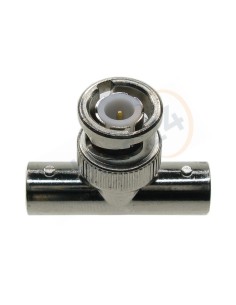 Adaptador coaxial en 'T' BNC macho BNC 2xhembra 50 Ohm. 2