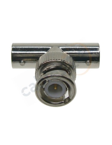 Coaxial adapter BNC male to BNC 2xfemale 50 Ohm