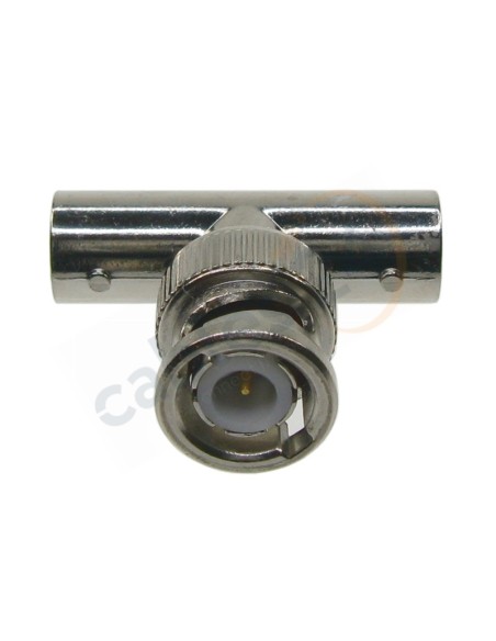 Adaptador coaxial en 'T' BNC macho BNC 2xhembra 50 Ohm.