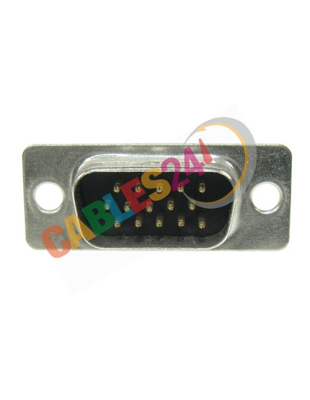 Conector SUB-D alta densidad para soldar 15 pines macho DB15HD