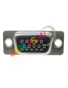 Conector SUB-D alta densidad para soldar 15 pines macho DB15HD 2