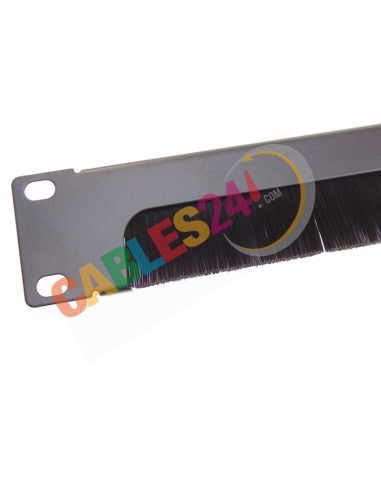Panel pasacables con cepillo 1U 19'' color negro