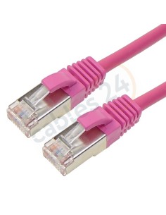 Latiguillo Cable Ethernet Cat6A Apantallado LSZH Rosa, a medida.