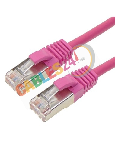 Latiguillo Cable Ethernet Cat6A Apantallado LSZH Rosa, a medida.