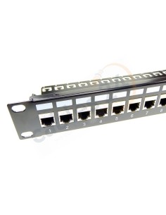 Panel CAT6a apantallado RJ45 hembra - hembra con guia de cables