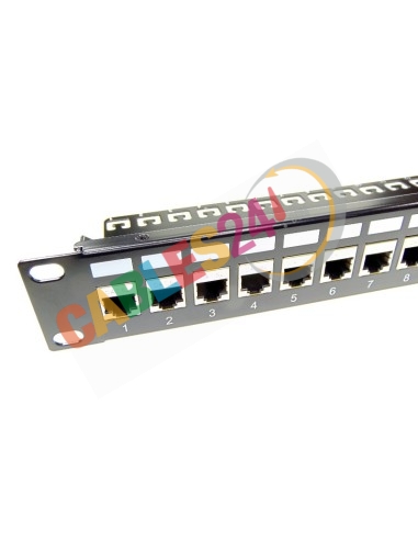 Panel CAT6a apantallado RJ45 hembra - hembra con guia de cables