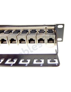 Panel CAT6a apantallado RJ45 hembra - hembra con guia de cables 2