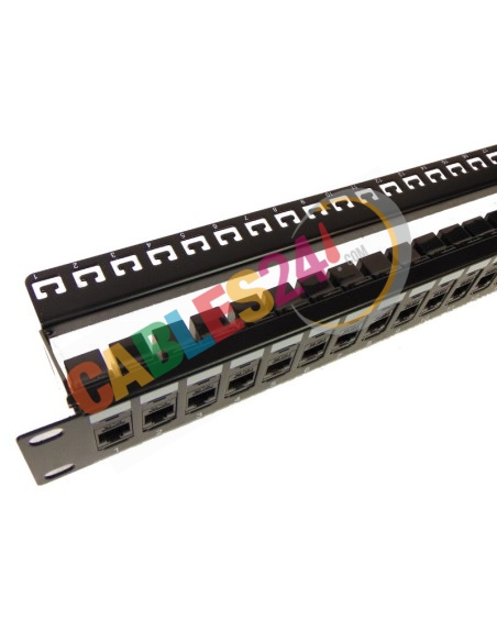 Panel CAT6a apantallado RJ45 hembra - hembra con guia de cables