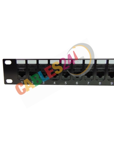 Panel CAT6a apantallado RJ45 hembra - hembra con guia de cables