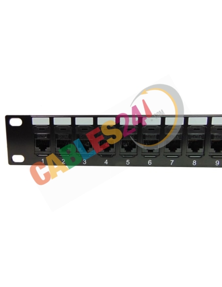Panel CAT6a apantallado RJ45 hembra - hembra con guia de cables