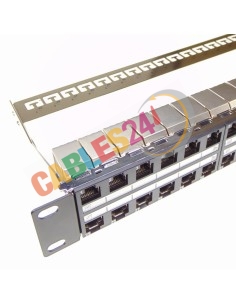 Panel CAT6a apantallado 48 tomas RJ45 hembra - hembra con guia de cables 2
