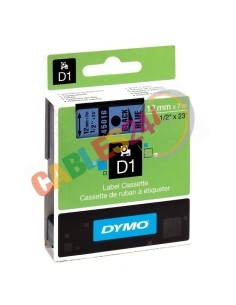 Dymo S0720560 D1 45016 Tape 12mm x 7m Black on Blue