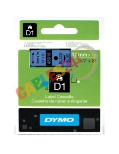 Dymo S0720560 D1 45016 Tape 12mm x 7m Black on Blue 2