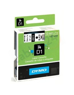 Dymo S0720530 D1 45013 Cinta 12mm x 7m Negro sobre blanco