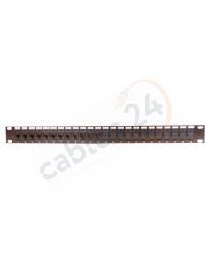 19'' Hybrid Panel 24 Feed-Through, ports RJ45 CAT6 and fiber optic
