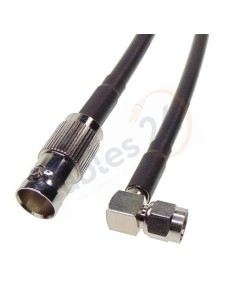Cable RG223 BNC Hembra a SMA macho acodado