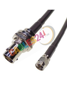 Cable RG223 BNC Hembra panel a SMA macho recto