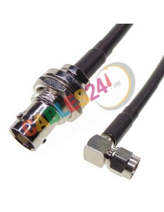 Cable RG223 BNC Hembra panel a SMA macho acodado