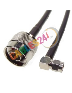 Cable RG223 Tipo N macho recto a SMA macho acodado