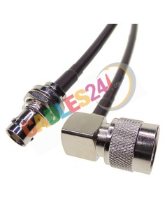 Cable RG223 Tipo N macho acodado a BNC Hembra panel