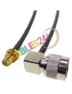 Cable RG223 Tipo N macho acodado a SMA hembra panel