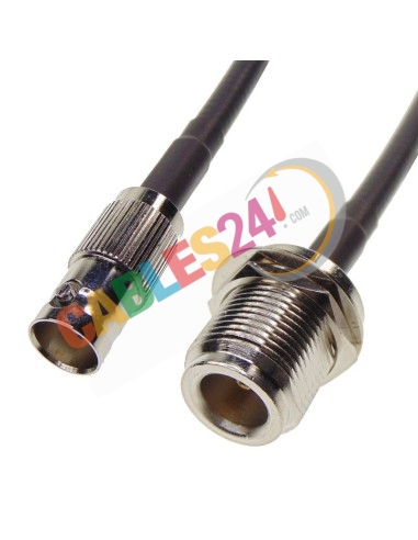 N Type female bulkhead to BNC female RG223 coax patchcord