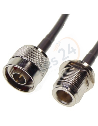 Cable RG223 Tipo N hembra panel a Tipo N macho recto