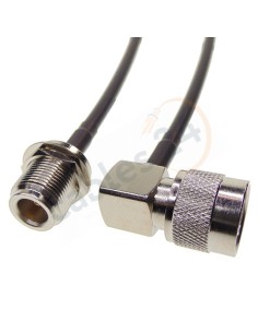 Cable RG223 Tipo N hembra panel a Tipo N macho acodado