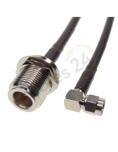 Cable RG223 Tipo N hembra panel a SMA macho acodado