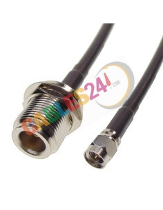 Cable RG223 SMA macho recto a Tipo N hembra panel