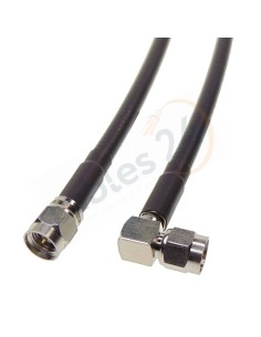 Cable RG223 SMA macho recto a SMA macho acodado
