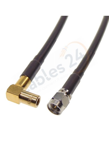 Cable RG223 SMA macho recto a SMB macho acodado