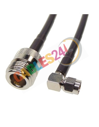 Cable RG223 SMA macho acodado a Tipo N hembra