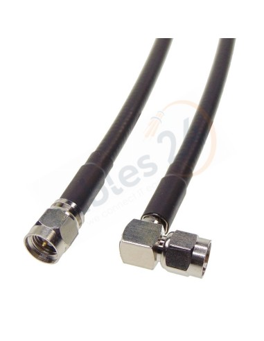Cable RG223 SMA macho acodado a SMA macho recto