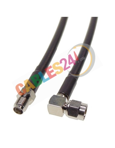 Cable RG223 SMA hembra a SMA macho acodado