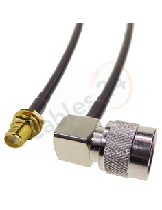 Cable RG223 SMA hembra panel a Tipo N macho acodado