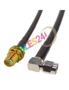 Cable RG223 SMA hembra panel a SMA macho acodado