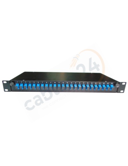Fiber Optic Splice Tray 19'' 1U 24 x SC single mode Simplex